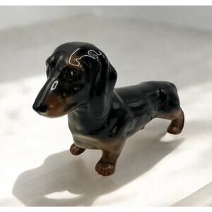 Beswick Black and Tan 8.5 inch Ceramic Dachshund #361 England 1940s RARE